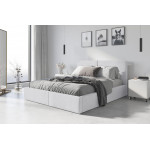 Čalúnená posteľ HILTON 180x200cm výklopná biela
